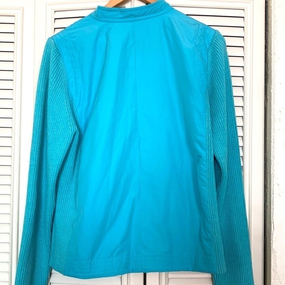 SIGRID OLSEN  Turquoise front zippered Jacket XL NWT $159 - Picture 7 of 9